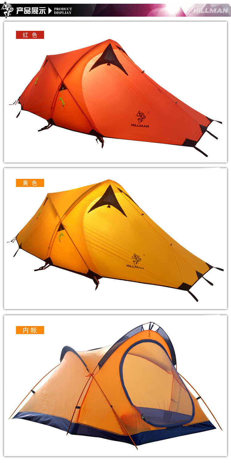 Cheap Goat Tents Hillman Large Camping Tent 2 3 Person Ultralight Tents Outdoor Double Layer 20D Silicon Coated Hiking Tent Camping Barraca Tents 